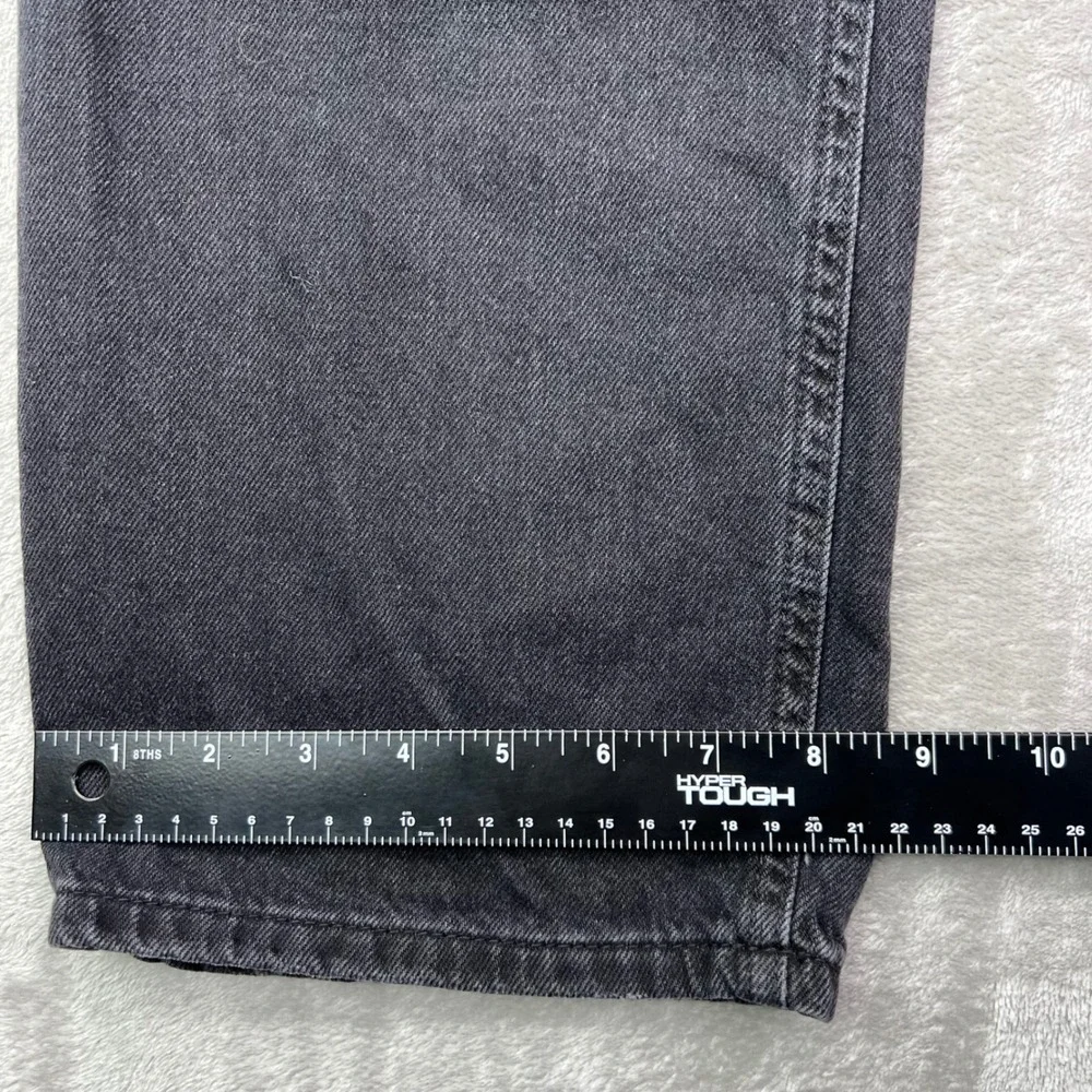 Aeropostale Low Rise Baggy Jeans Women 6R Black Distressed Ripped Denim Wide Leg